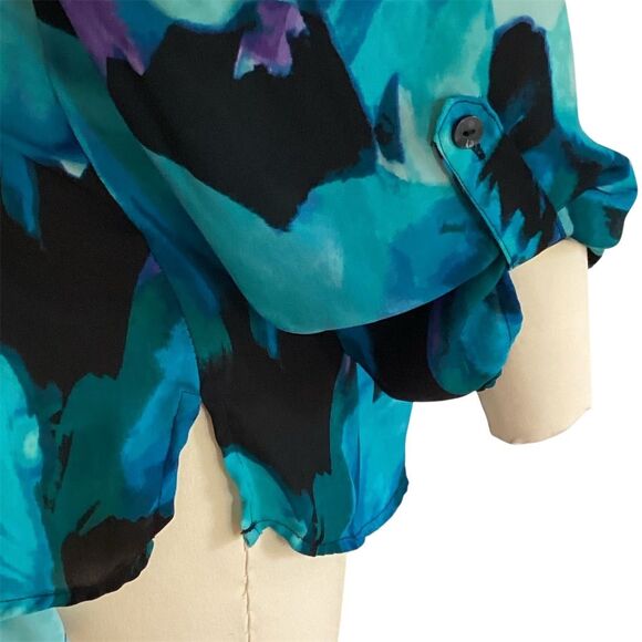 JM Collection Women's Floral Tunic Top Multicolor 3/4 Sleeve Size L - Picture 4 of 6